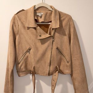 Pastel pink suede jacket